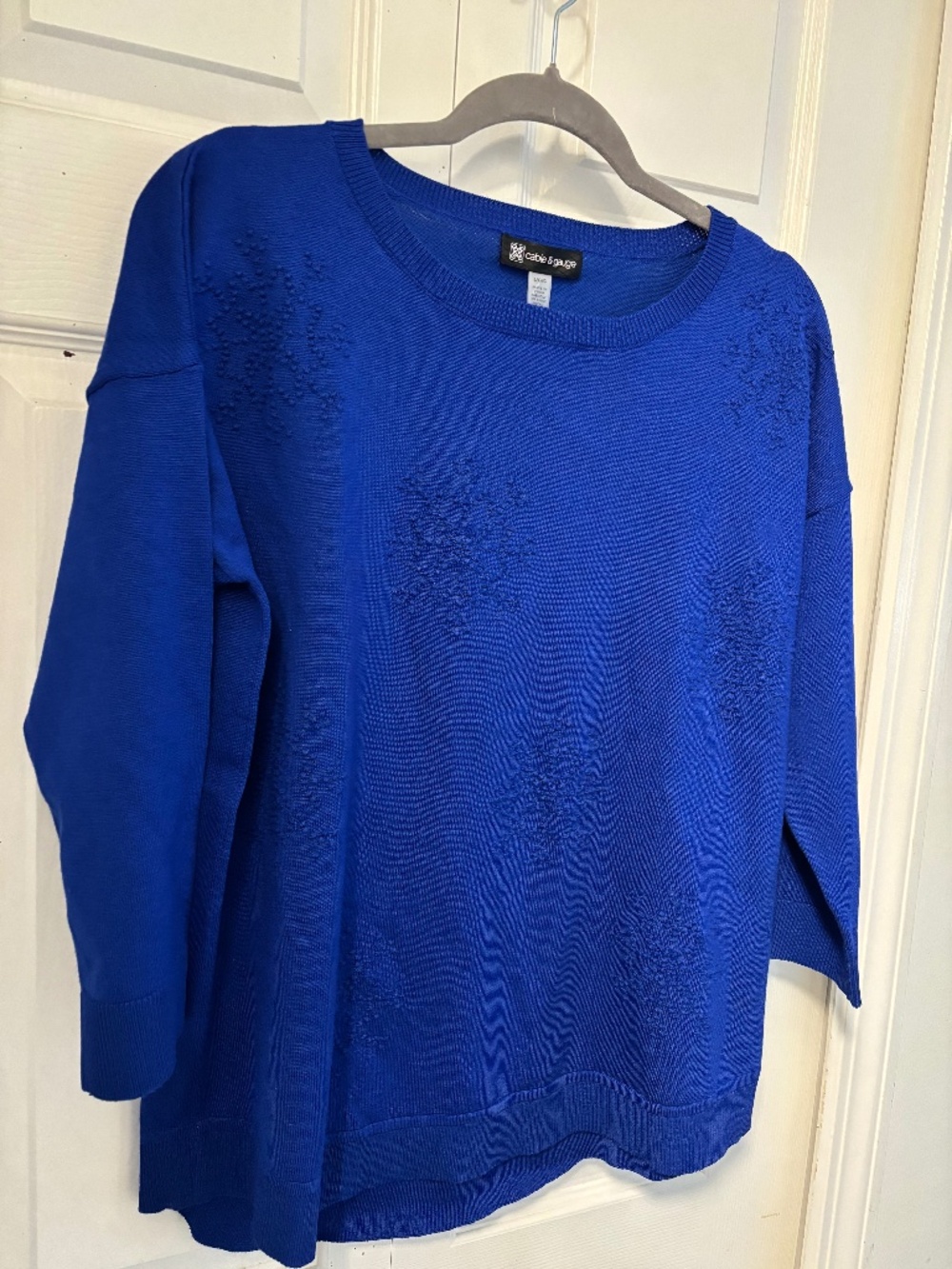 Cable and gauge blue snowflake sweater large nwt